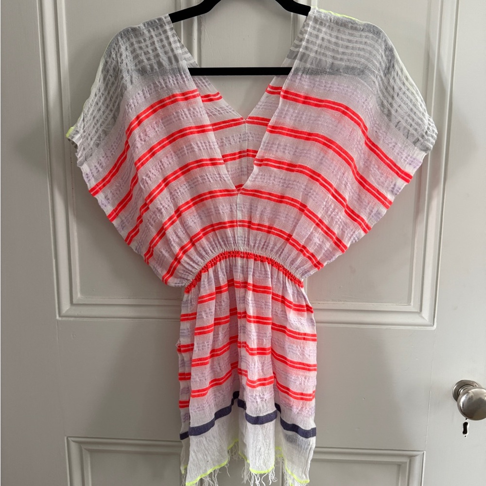 Striped Lemlem V-Neck Cover-Up Tunic